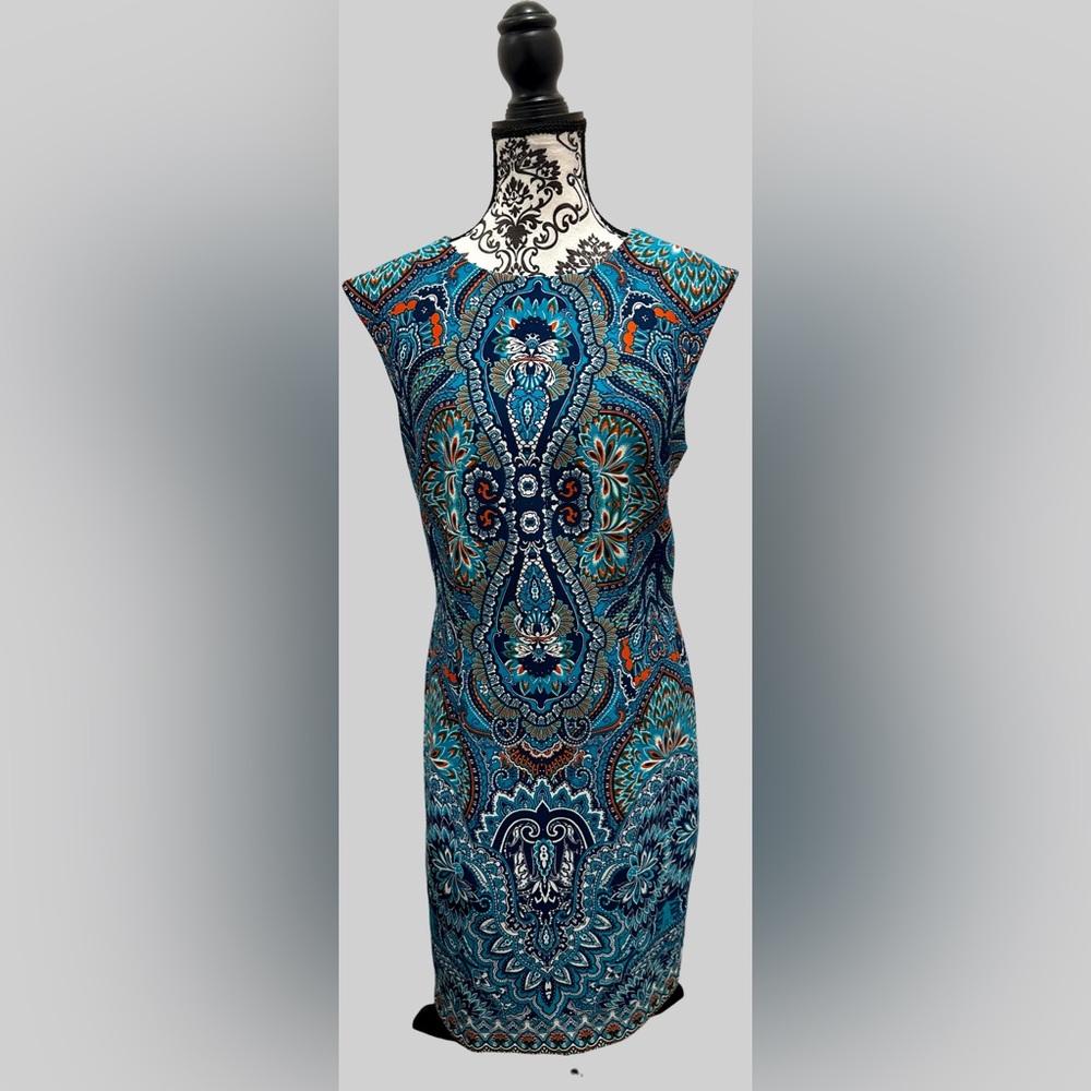 Liz Claiborne Paisley Tank Top - Blue and Orange - Picture 6 of 14